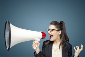 girl with megaphone