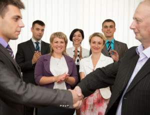 men shaking hands